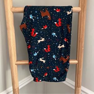 Woodland creature print butter soft leggings fox bunny bird deer fall cozy